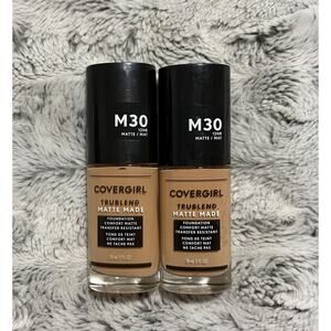CoverGirl TruBlend Matte Made Foundation M30 Honey 1 fl oz Lot of 2 New